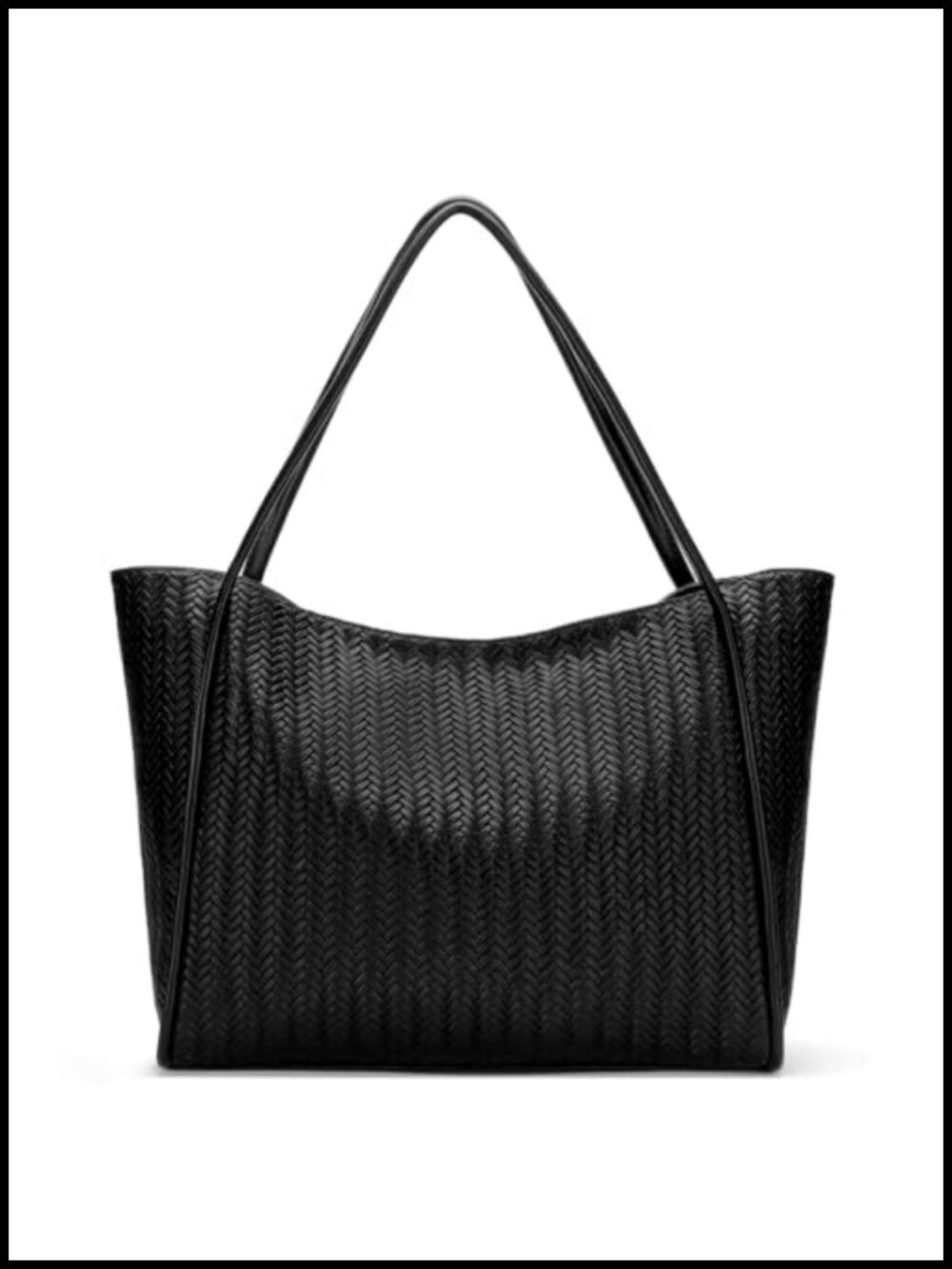 Vegan Leather Tote Bag Large Capacity Shoulder Purse Travel Work